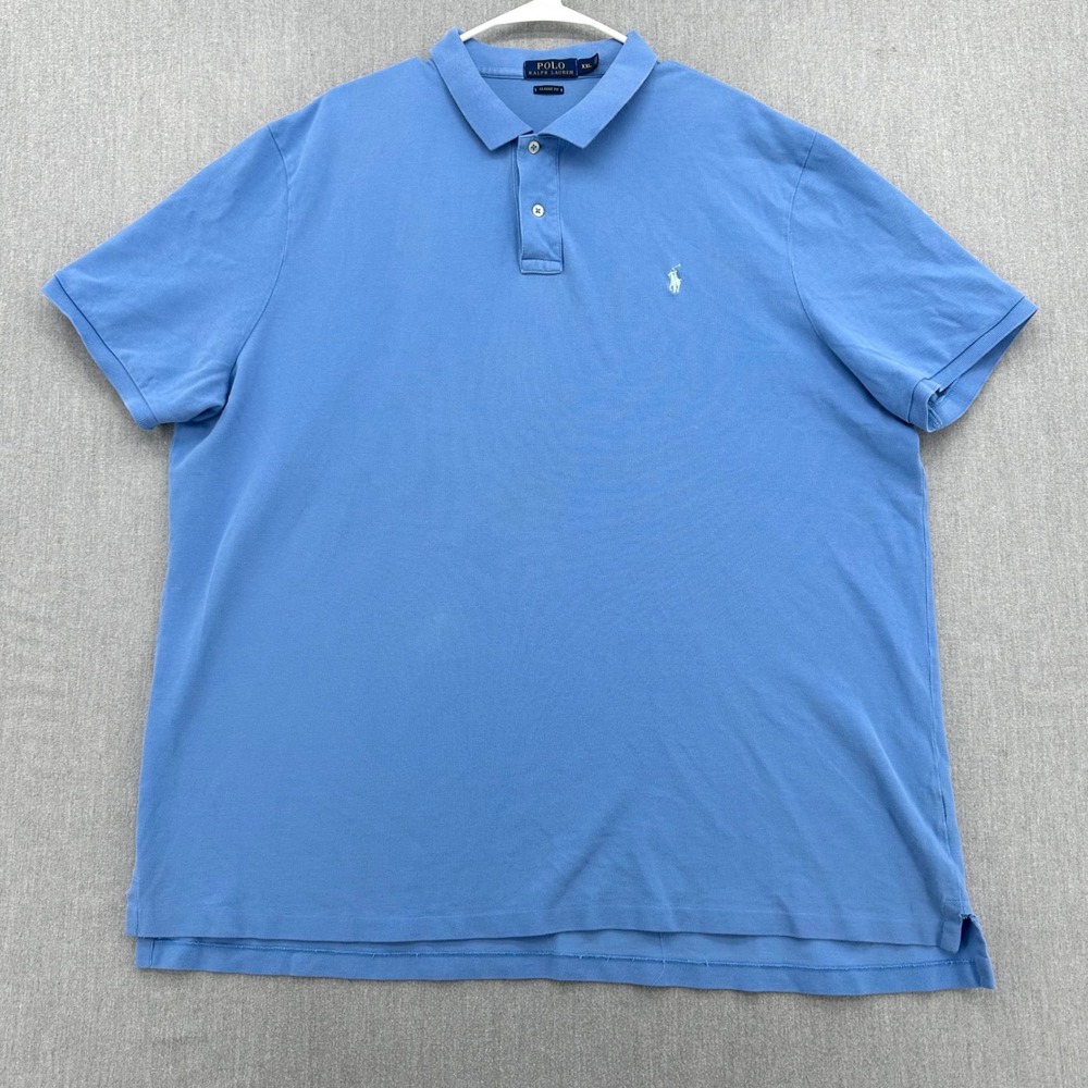 Polo Ralph Lauren Polo Shirt Mens XXL Blue Classic Fit Mesh Pique Short Sleeve
